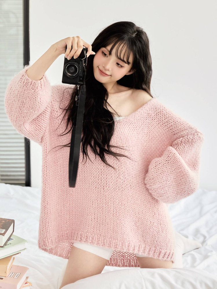 2026 New Lazy Girl Style Knitw - Photography Model avaliação e preço
