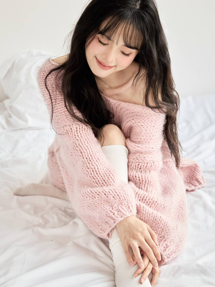 2026 New Lazy Girl Style Knitw - Photography Model avaliação e preço