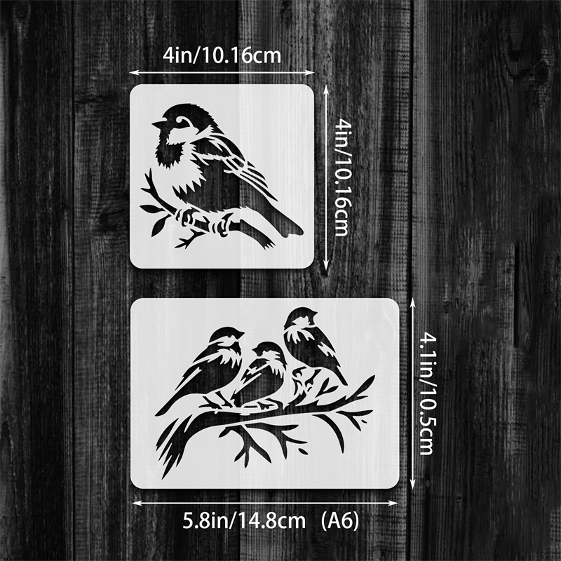 7pc Bird Stencil Set PET Craft - Photography Model avaliação e preço