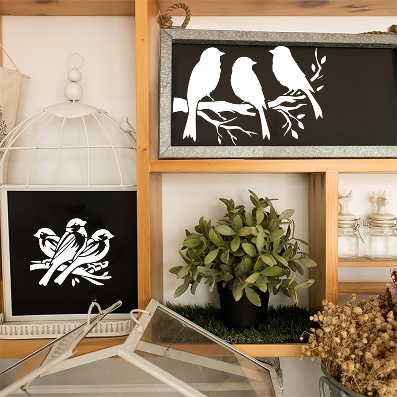 7pc Bird Stencil Set PET Craft - Photography Model avaliação e preço