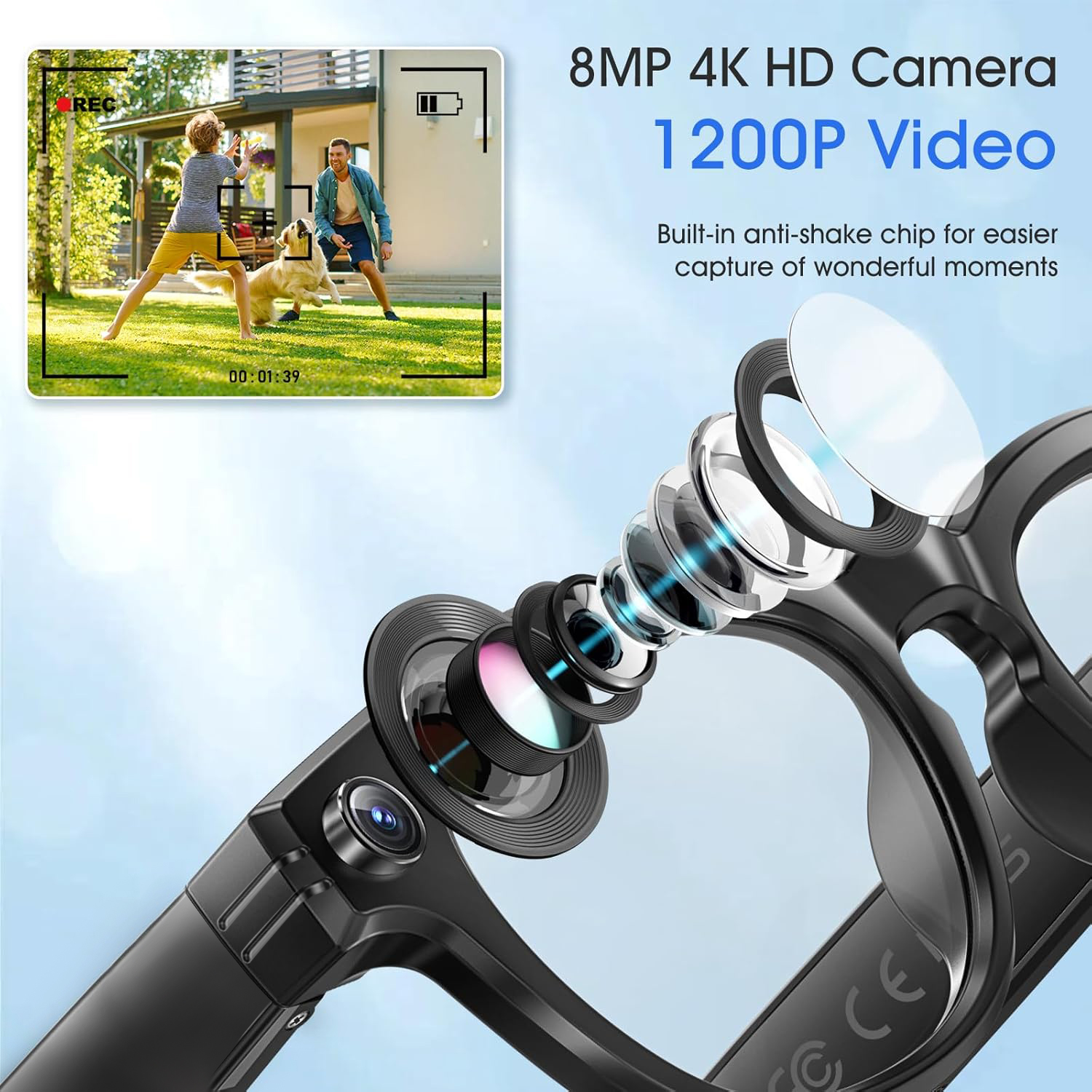 New 8MP Camera Smart Glasses P - Photography With Ai avaliação e preço