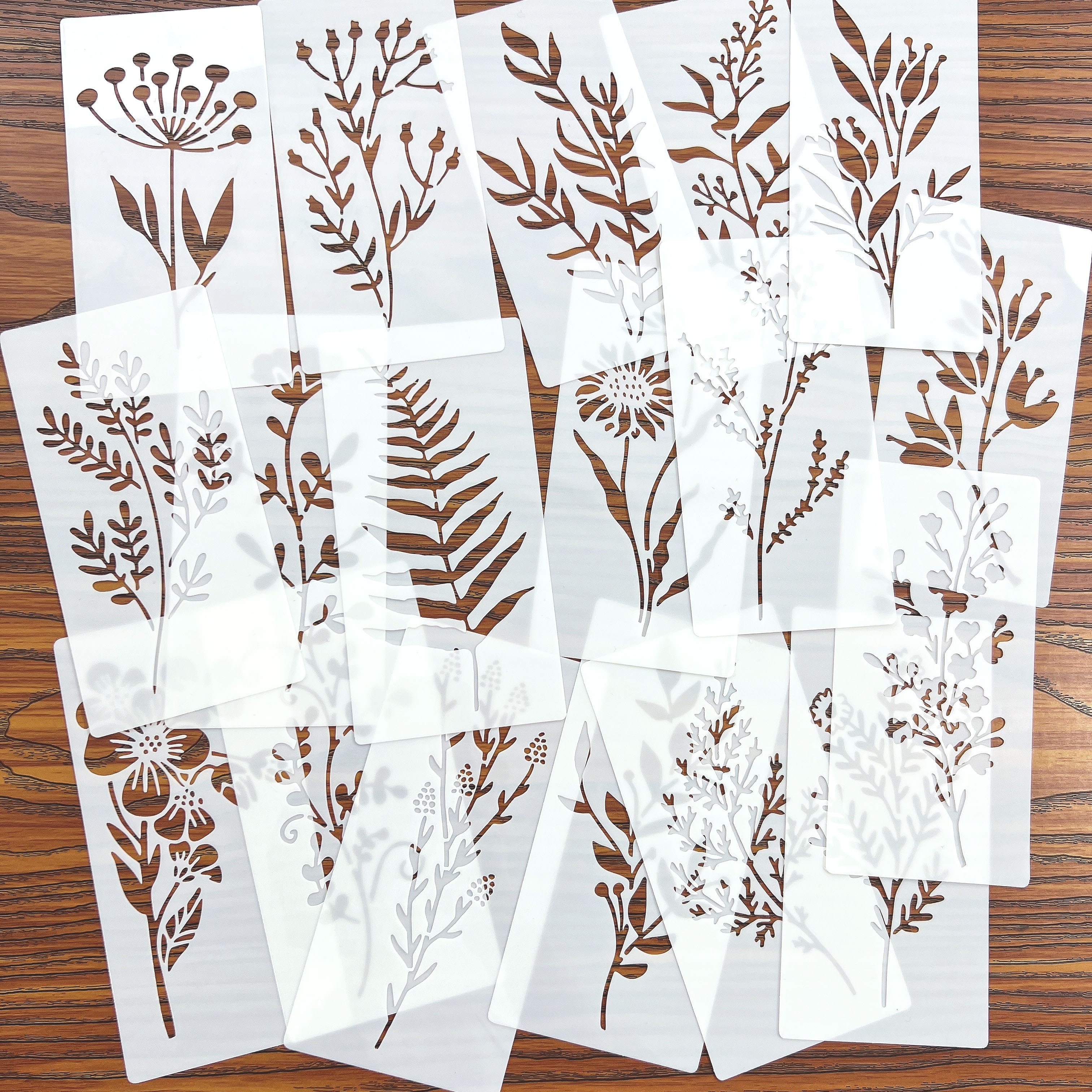 18pcs DIY Floral Painting Sten - Photography Model avaliação e preço