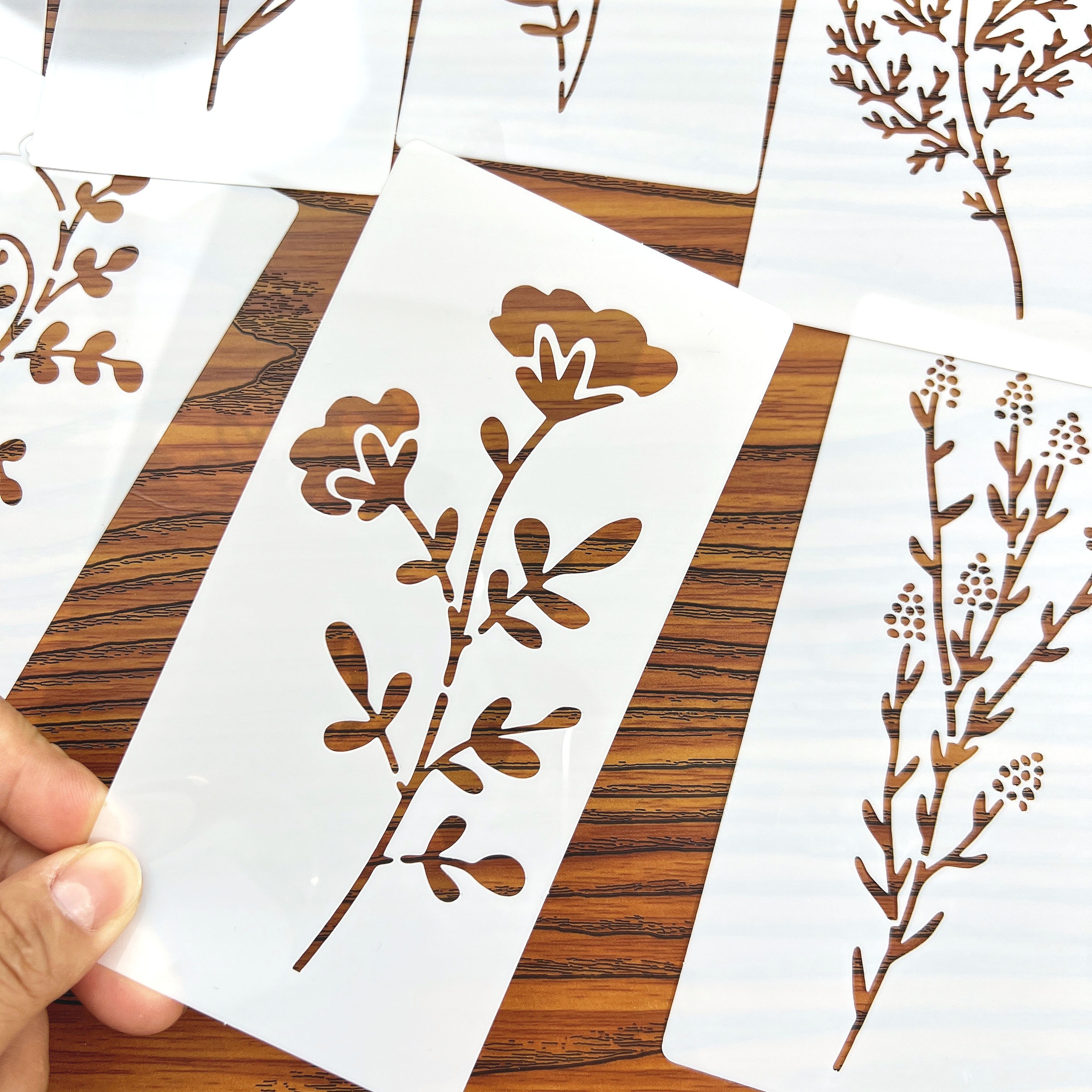 18pcs DIY Floral Painting Sten - Photography Model avaliação e preço