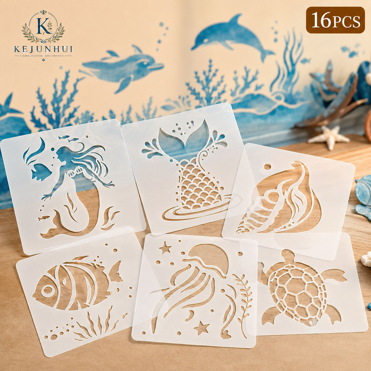 16Pcs 3.9x3.9in Ocean Animal S - Photography Model avaliação e preço