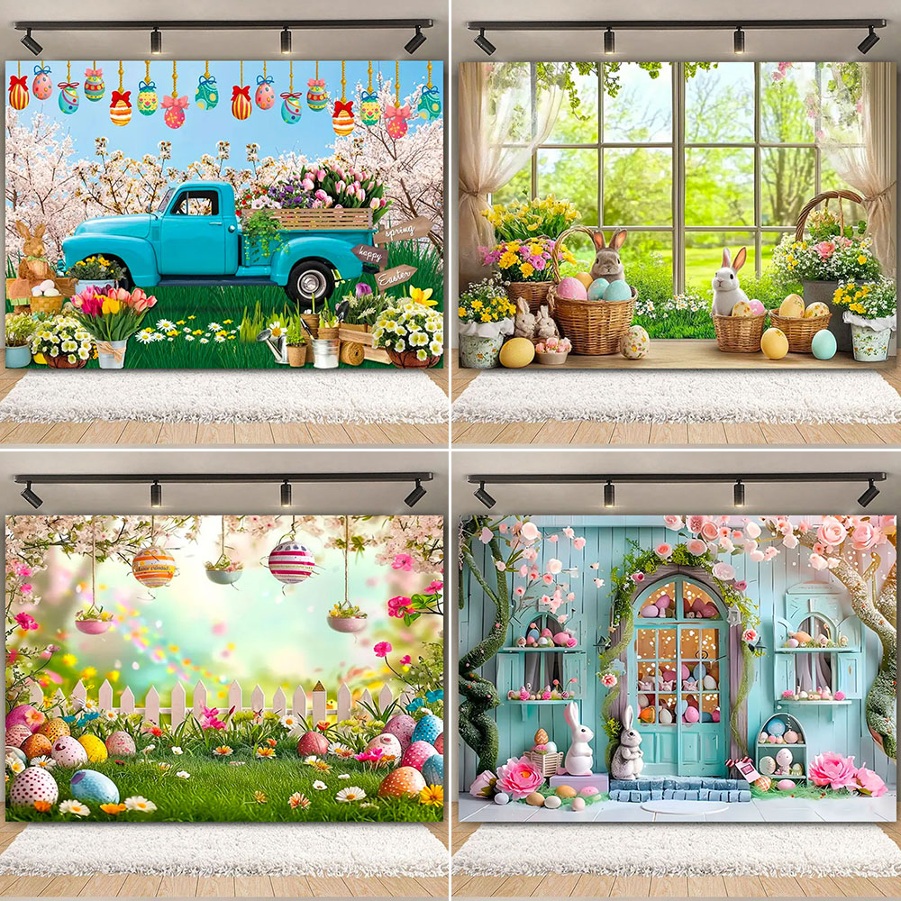 Happy Easter Backdrop Photogra - Photography With Ai avaliação e preço