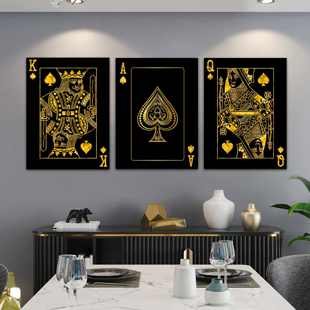 Gold Queen King Poker Black No - Photography Job avaliação e preço