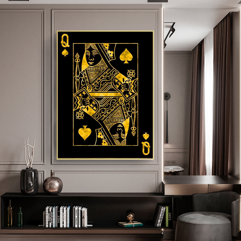 Gold Queen King Poker Black No - Photography Job avaliação e preço