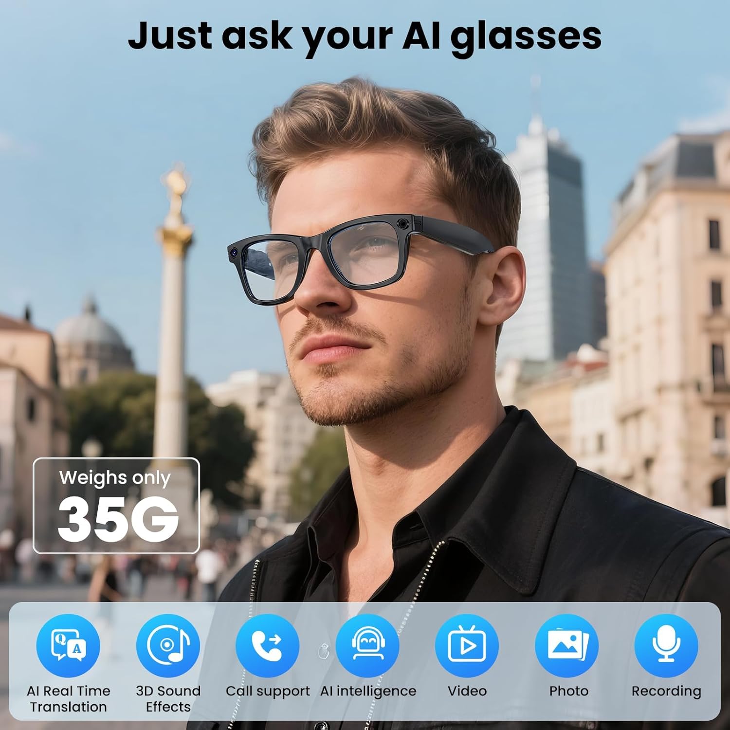 800W With Camera Smart Glasses - Photography With Ai avaliação e preço